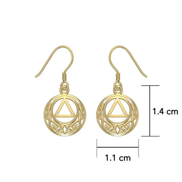 Celtic AA Recovery Solid Gold Earrings GER1376 - Jewelry